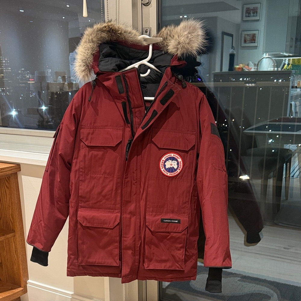 Canada Goose Burgundy Parka with Fur Hood